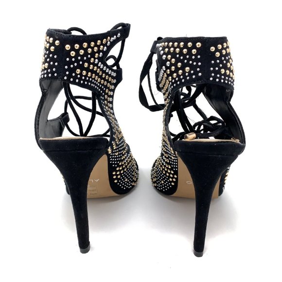 Aldo Finelli Suede Beaded Stud Lace Heels Sz 7.5 - Picture 4 of 8